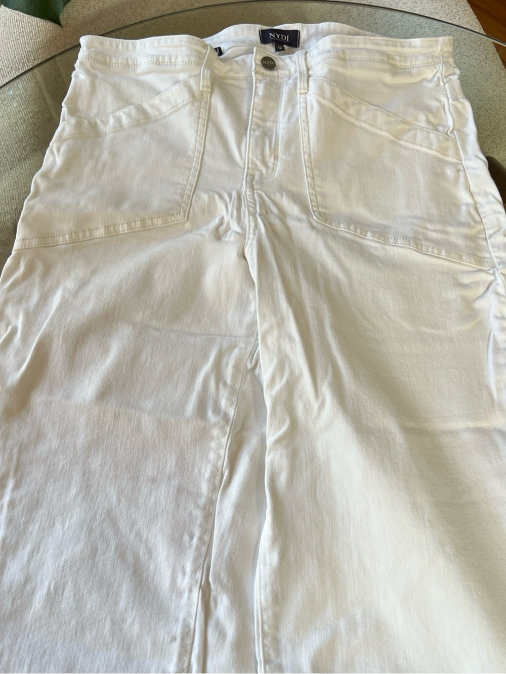 NYDJ White High-Rise Straight Jeans